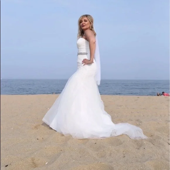 Davids Bridal corset back wedding gown - Picture 8 of 11